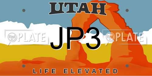 JP3 Utah License Plate