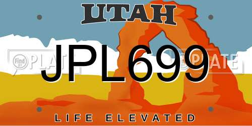 JPL699 Utah License Plate