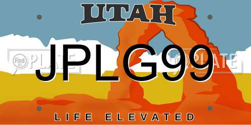 JPLG99 Utah License Plate