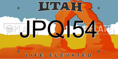 JPQI54 Utah License Plate