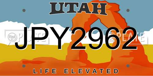 JPY2962 Utah License Plate