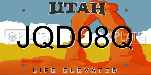 JQD08Q Utah License Plate