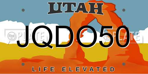 JQDO50 Utah License Plate