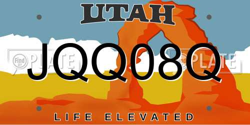 JQQ08Q Utah License Plate