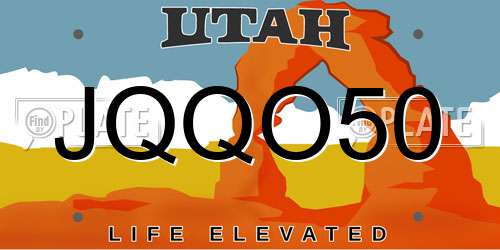 JQQO50 Utah License Plate