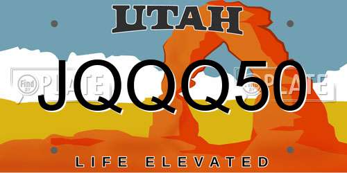 JQQQ50 Utah License Plate