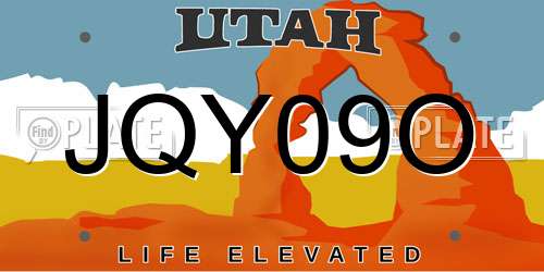 JQY09O Utah License Plate