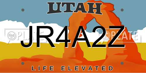 JR4A2Z Utah License Plate