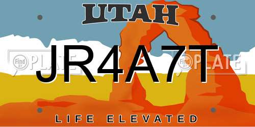 JR4A7T Utah License Plate