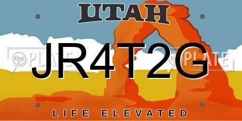 JR4T2G Utah License Plate
