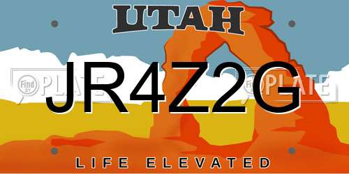JR4Z2G Utah License Plate