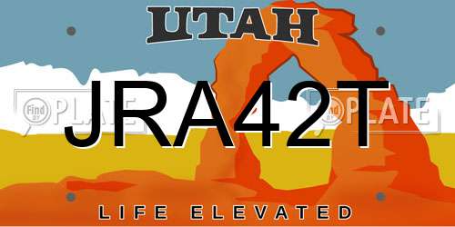 JRA42T Utah License Plate