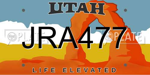 JRA477 Utah License Plate