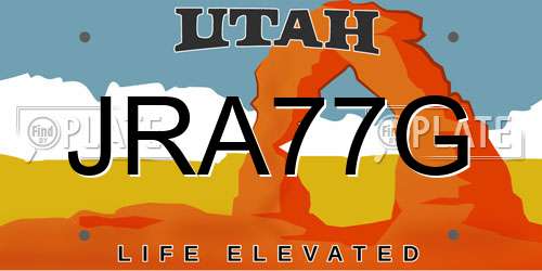 JRA77G Utah License Plate