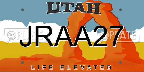 JRAA27 Utah License Plate