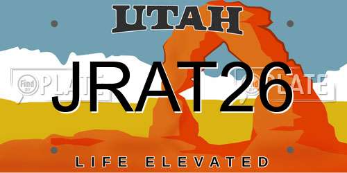 JRAT26 Utah License Plate