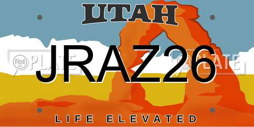 JRAZ26 Utah License Plate