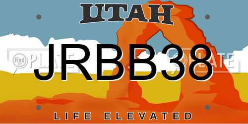 JRBB38 Utah License Plate