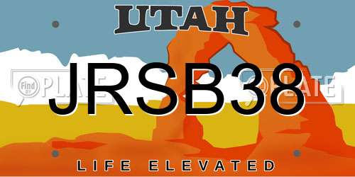 JRSB38 Utah License Plate