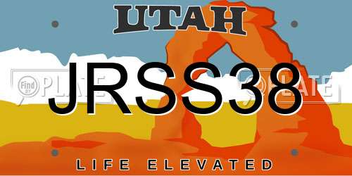 JRSS38 Utah License Plate