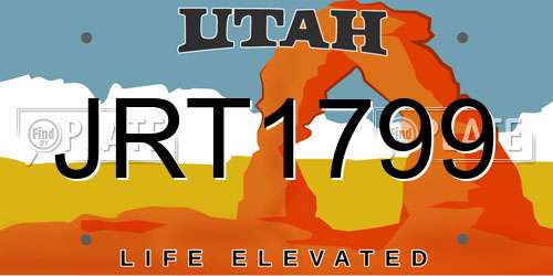 JRT1799 Utah License Plate