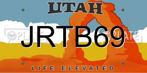 JRTB69 Utah License Plate