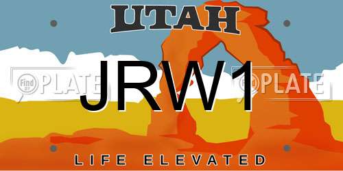 JRW1 Utah License Plate