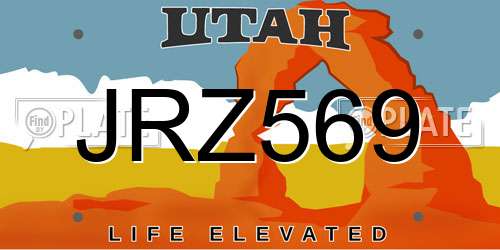 JRZ569 Utah License Plate