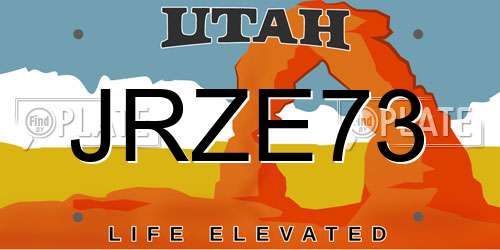 JRZE73 Utah License Plate