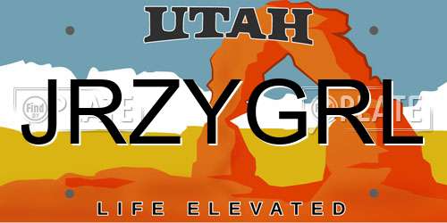 JRZYGRL Utah License Plate