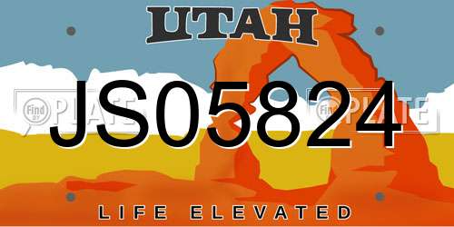 JS05824 Utah License Plate