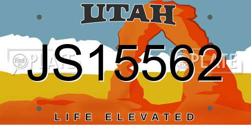 JS15562 Utah License Plate
