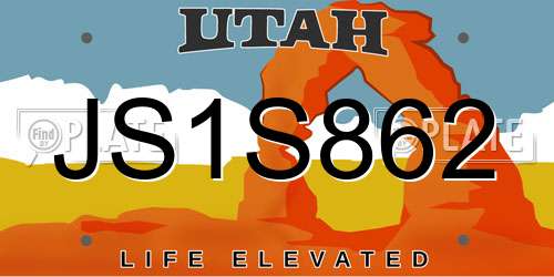 JS1S862 Utah License Plate