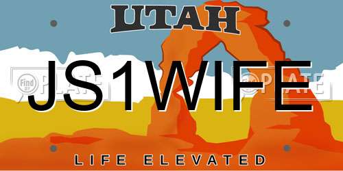 JS1WIFE Utah License Plate