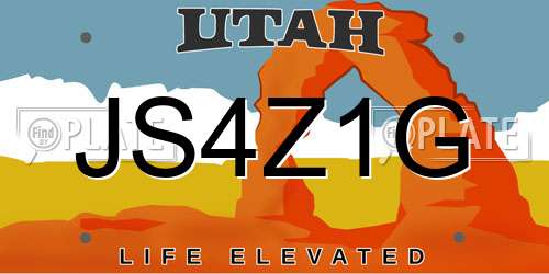 JS4Z1G Utah License Plate