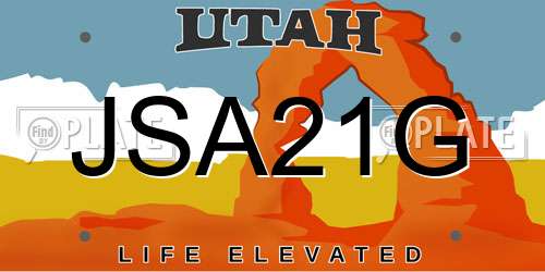 JSA21G Utah License Plate