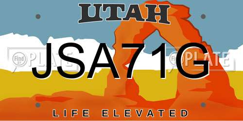 JSA71G Utah License Plate