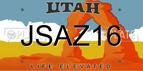 JSAZ16 Utah License Plate