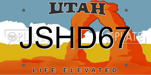 JSHD67 Utah License Plate