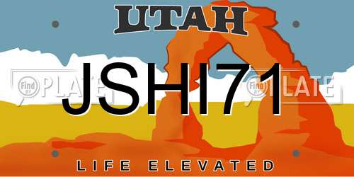 JSHI71 Utah License Plate