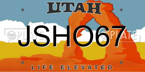 JSHO67 Utah License Plate