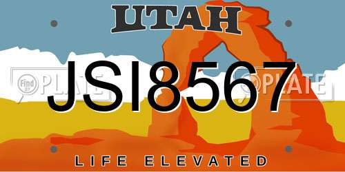 JSI8567 Utah License Plate