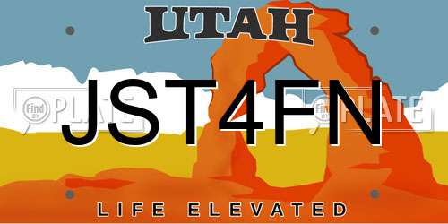 JST4FN Utah License Plate