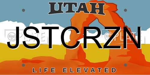 JSTCRZN Utah License Plate