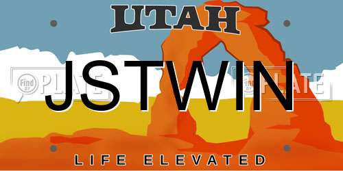 JSTWIN Utah License Plate