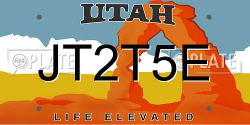 JT2T5E Utah License Plate
