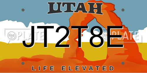 JT2T8E Utah License Plate