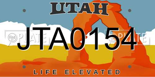 JTA0154 Utah License Plate