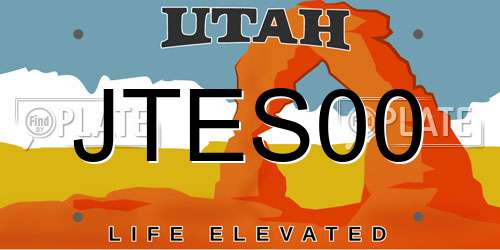 JTES00 Utah License Plate