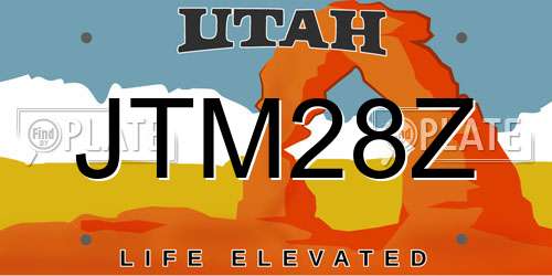 JTM28Z Utah License Plate